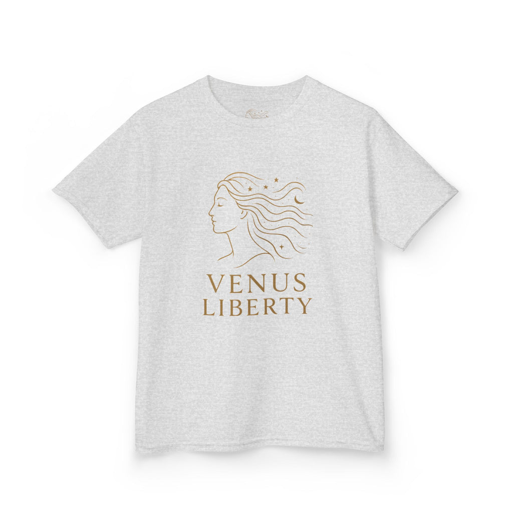 Venus Liberty Kids Tee | Cool Graphic Cotton Shirt for Kids | Great for Birthdays, Celebrations, Gifts, Casual Outfits, Summer Wear