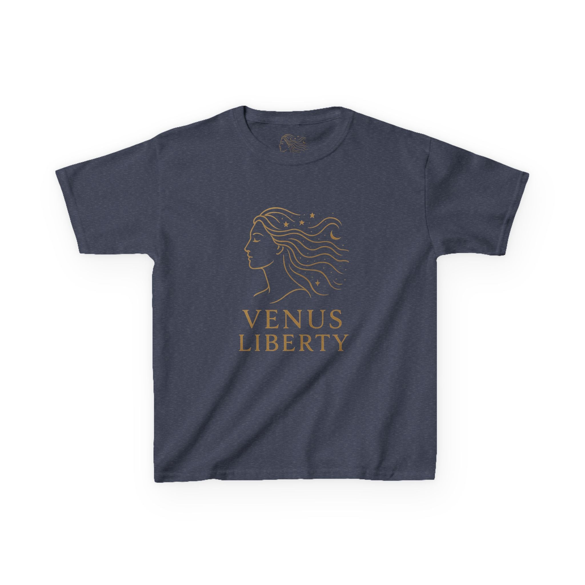 Venus Liberty Kids Tee | Cool Graphic Cotton Shirt for Kids | Great for Birthdays, Celebrations, Gifts, Casual Outfits, Summer Wear