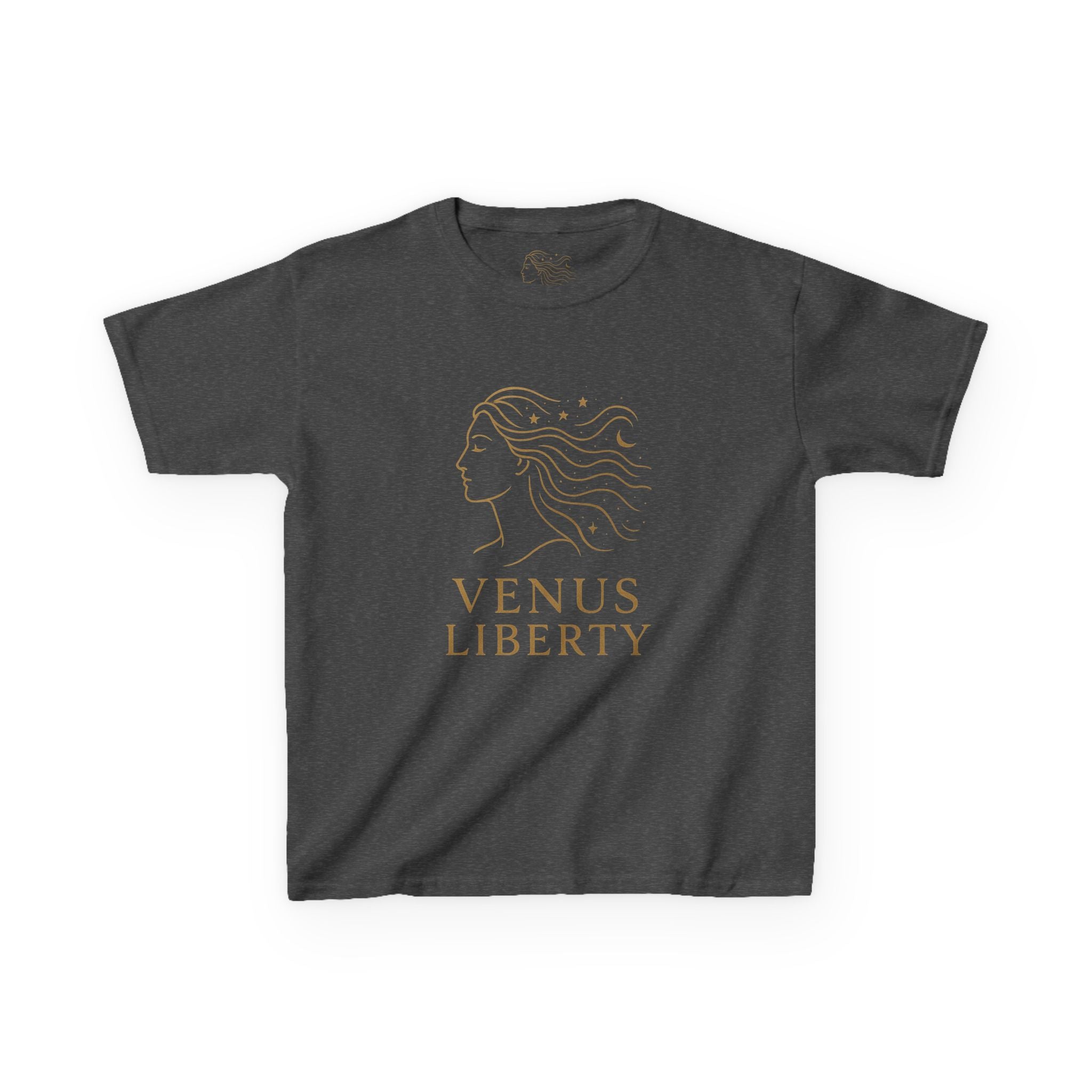 Venus Liberty Kids Tee | Cool Graphic Cotton Shirt for Kids | Great for Birthdays, Celebrations, Gifts, Casual Outfits, Summer Wear
