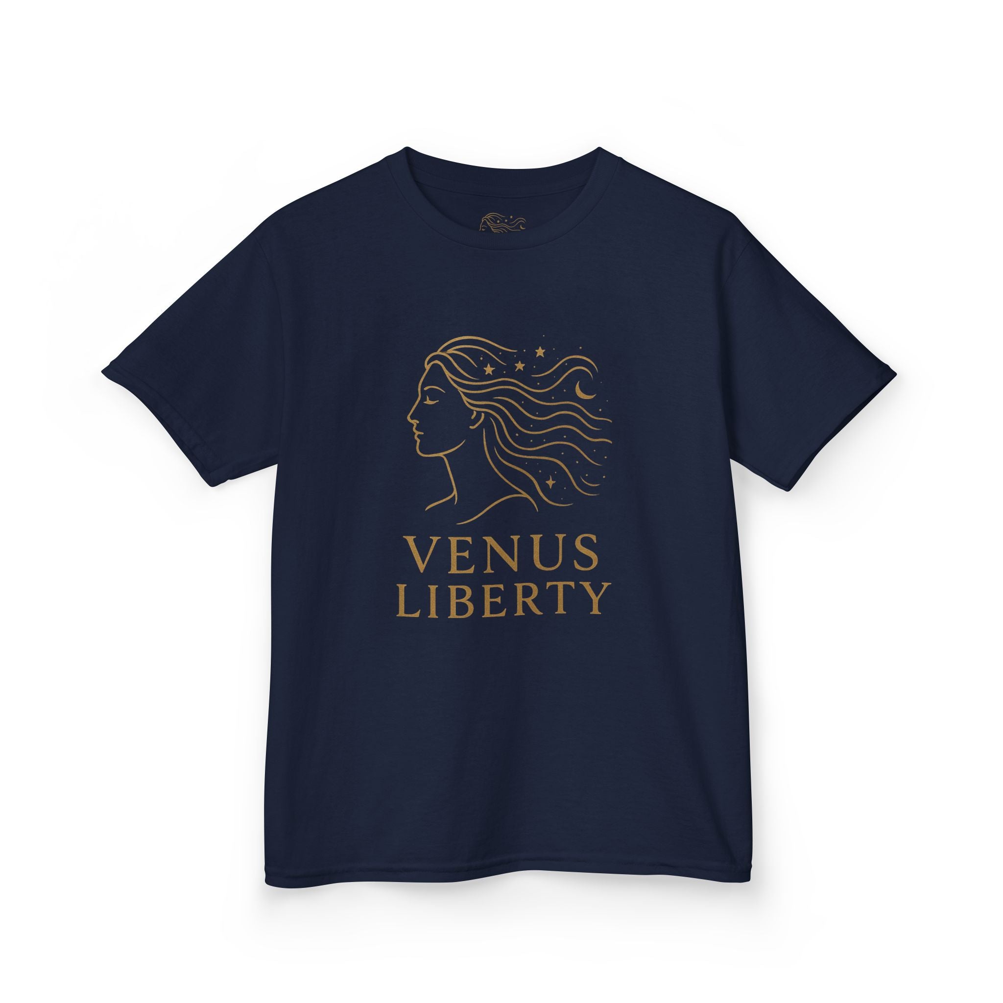 Venus Liberty Kids Tee | Cool Graphic Cotton Shirt for Kids | Great for Birthdays, Celebrations, Gifts, Casual Outfits, Summer Wear