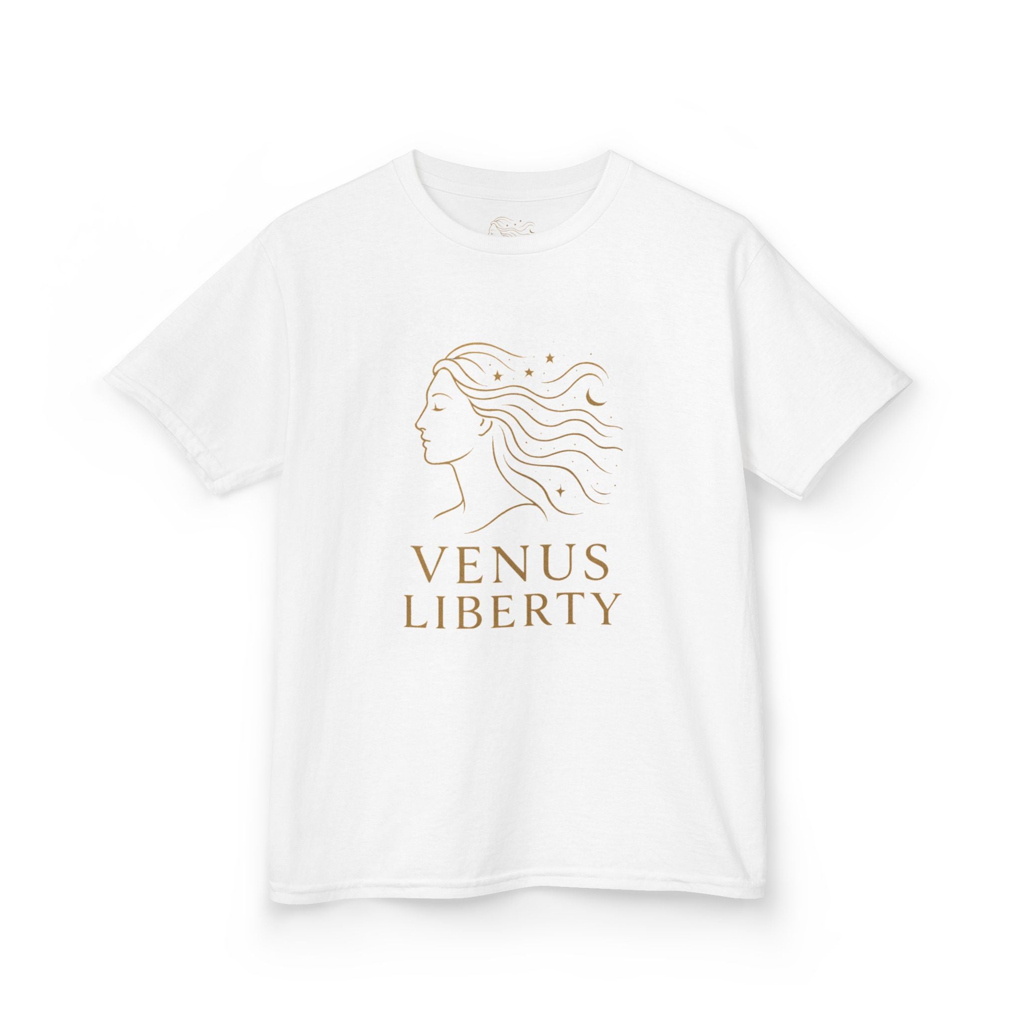 Venus Liberty Kids Tee | Cool Graphic Cotton Shirt for Kids | Great for Birthdays, Celebrations, Gifts, Casual Outfits, Summer Wear