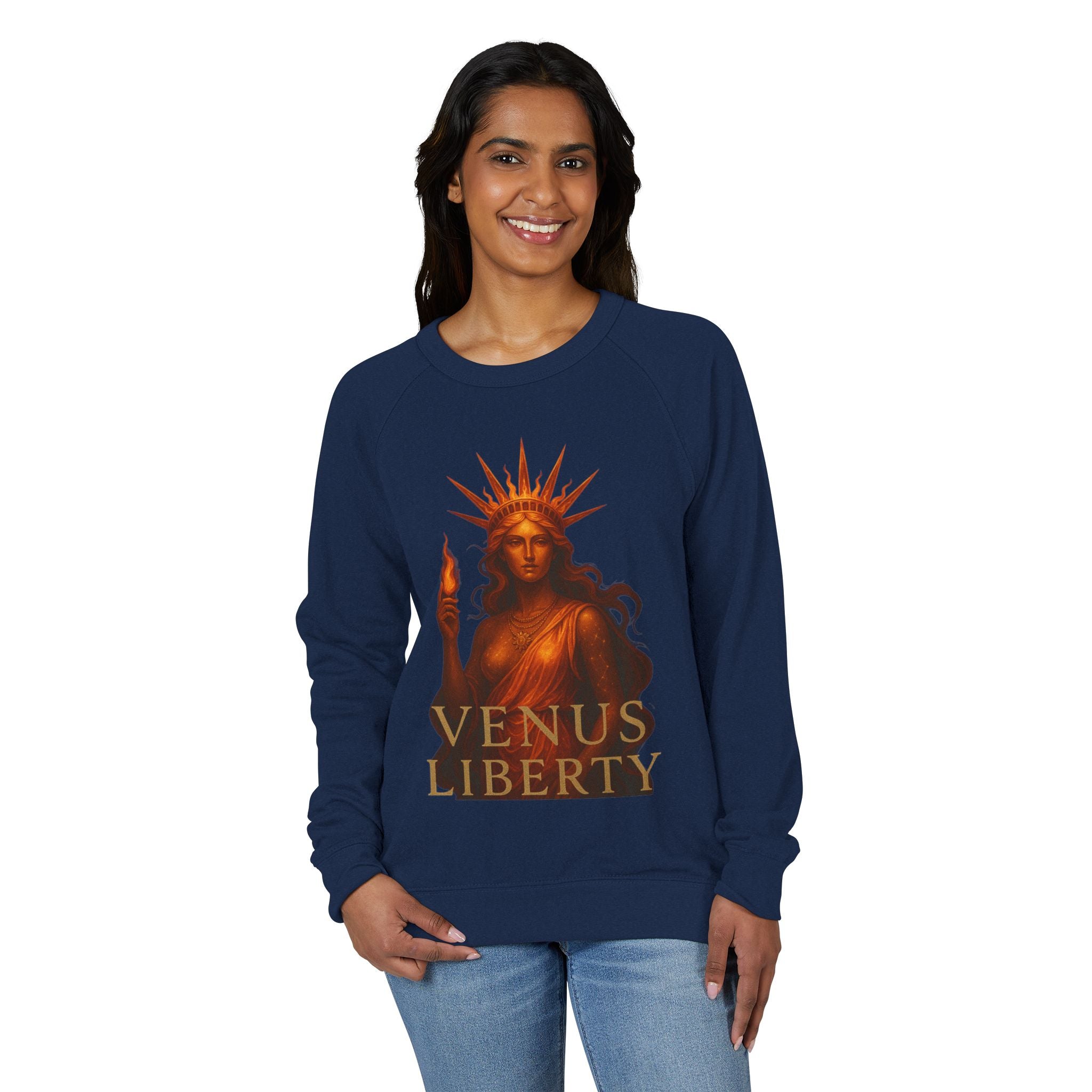 Statue of  Venus Liberty Crewneck Sweatshirt, Cozy Sweatshirt
