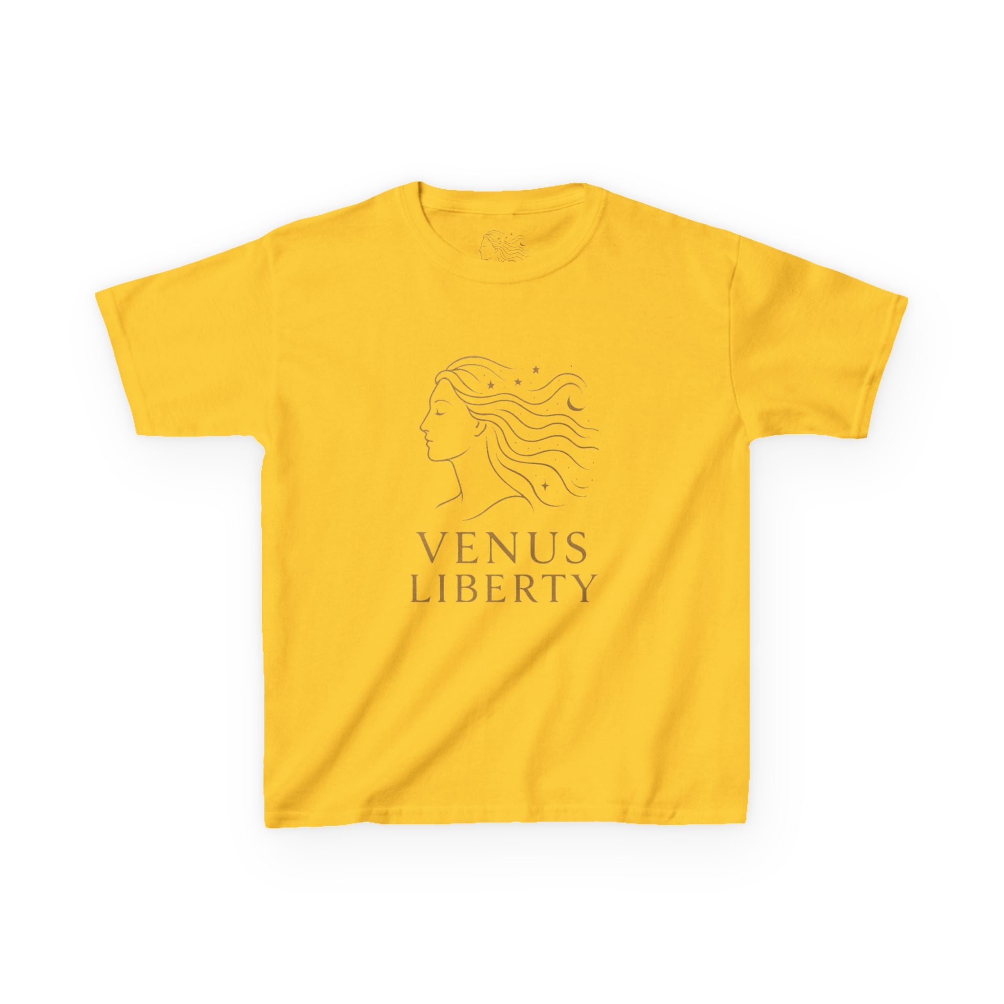 Venus Liberty Kids Tee | Cool Graphic Cotton Shirt for Kids | Great for Birthdays, Celebrations, Gifts, Casual Outfits, Summer Wear