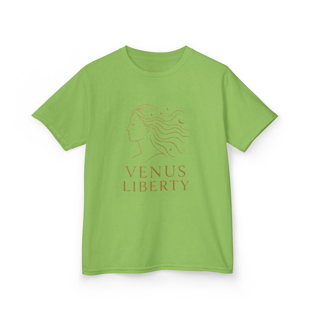 Venus Liberty Kids Tee | Cool Graphic Cotton Shirt for Kids | Great for Birthdays, Celebrations, Gifts, Casual Outfits, Summer Wear