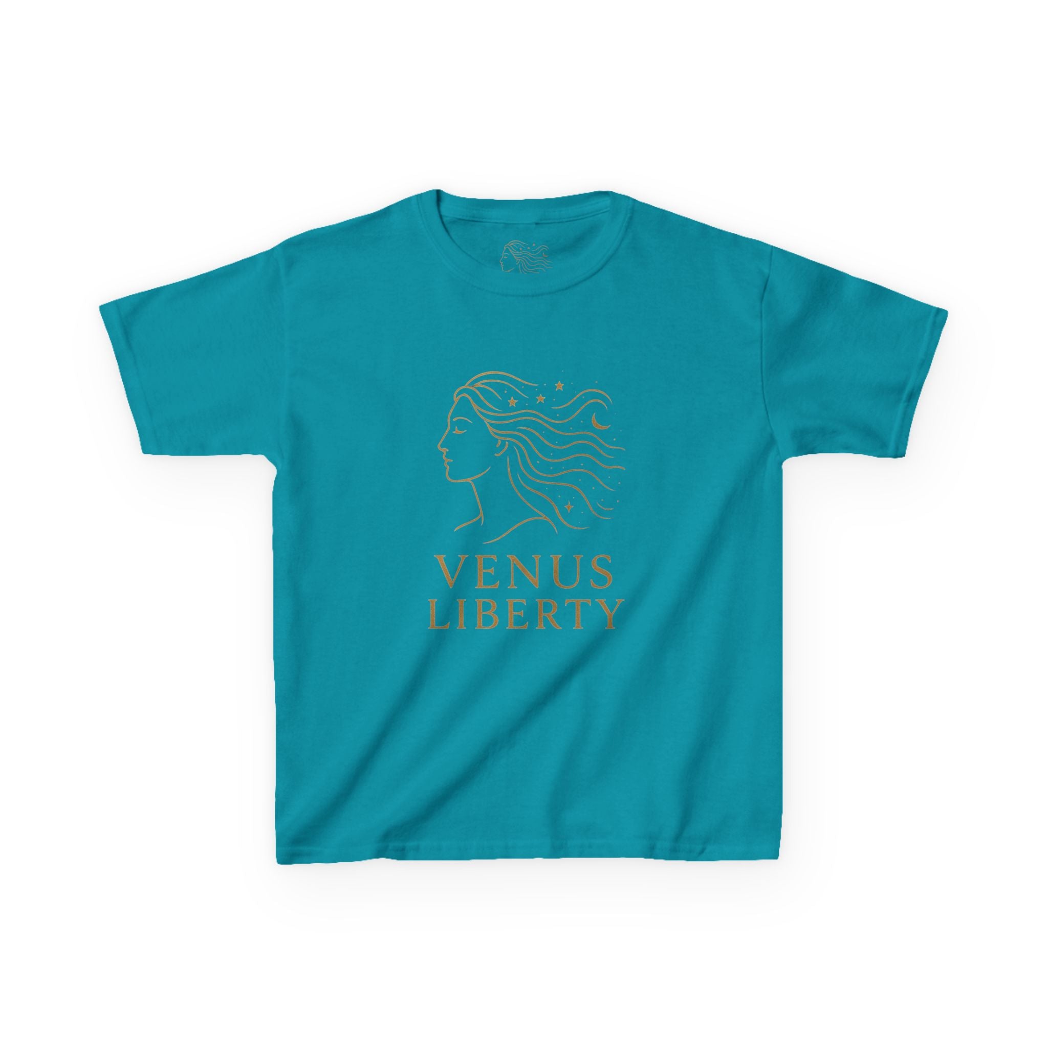 Venus Liberty Kids Tee | Cool Graphic Cotton Shirt for Kids | Great for Birthdays, Celebrations, Gifts, Casual Outfits, Summer Wear