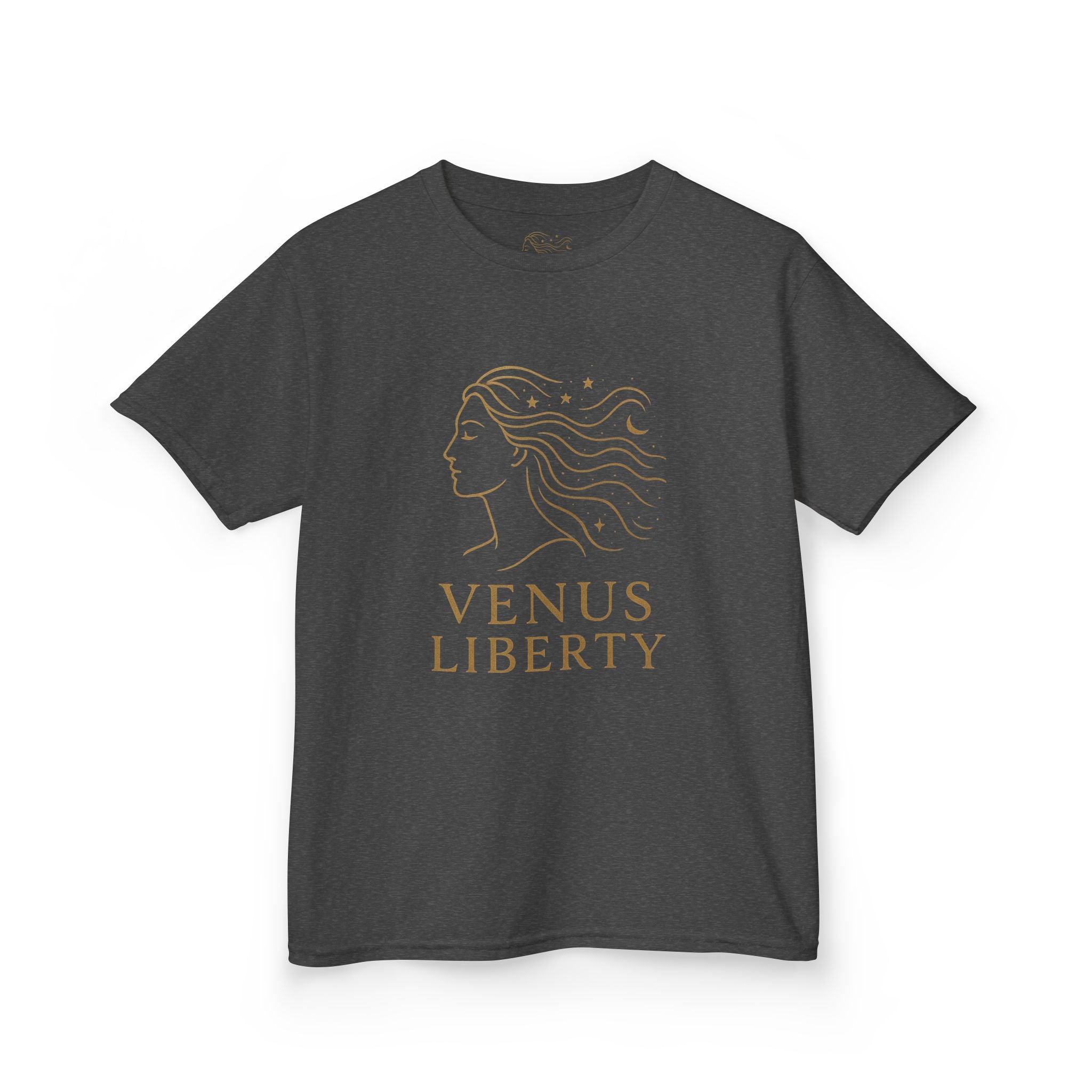Venus Liberty Kids Tee | Cool Graphic Cotton Shirt for Kids | Great for Birthdays, Celebrations, Gifts, Casual Outfits, Summer Wear