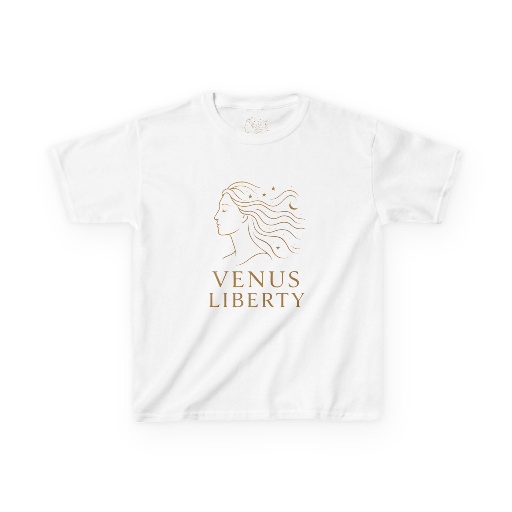 Venus Liberty Kids Tee | Cool Graphic Cotton Shirt for Kids | Great for Birthdays, Celebrations, Gifts, Casual Outfits, Summer Wear