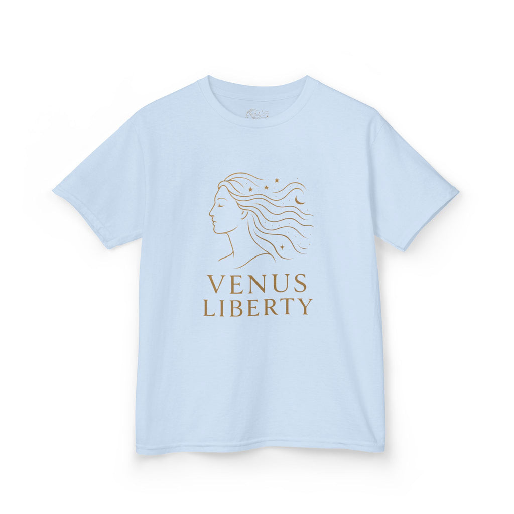 Venus Liberty Kids Tee | Cool Graphic Cotton Shirt for Kids | Great for Birthdays, Celebrations, Gifts, Casual Outfits, Summer Wear