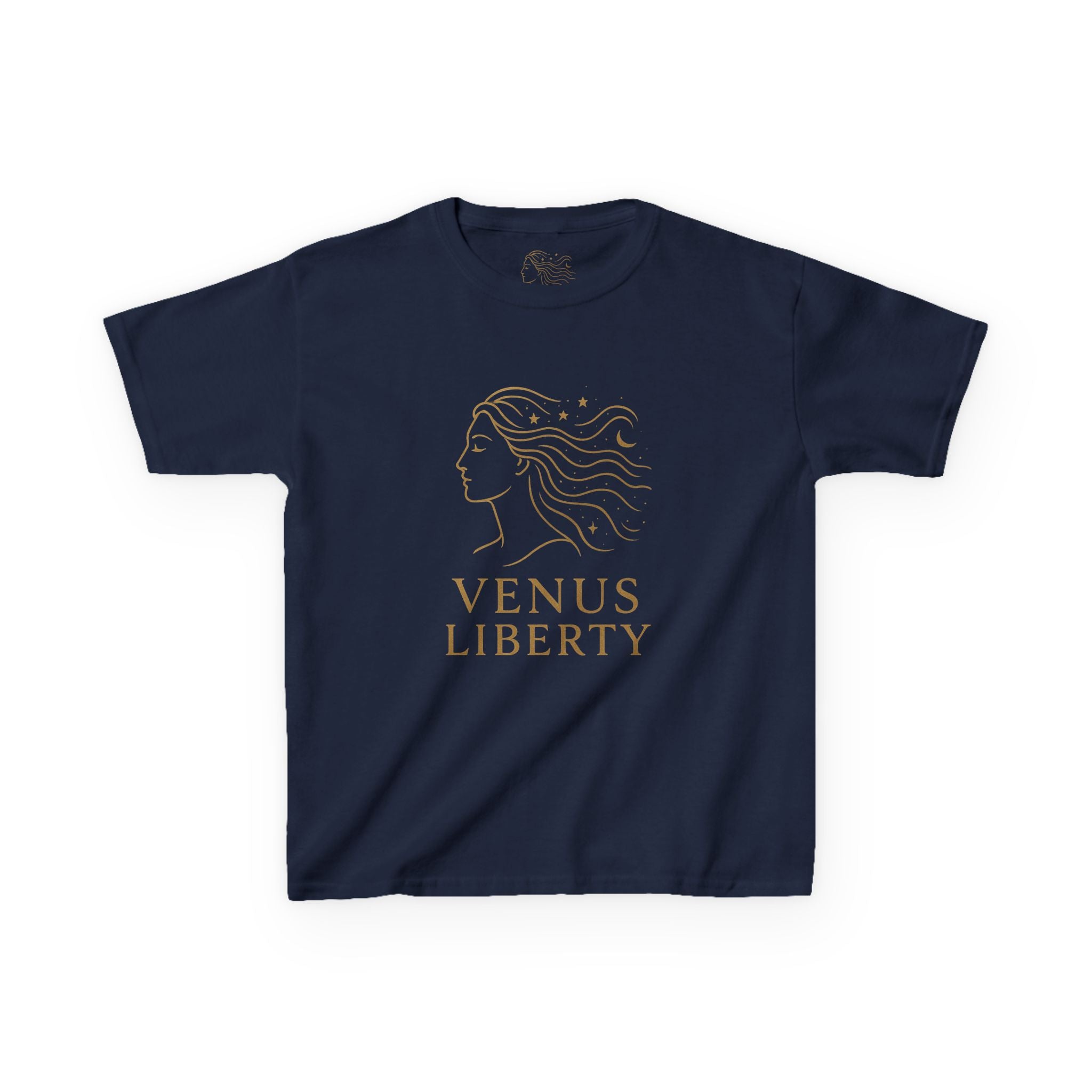 Venus Liberty Kids Tee | Cool Graphic Cotton Shirt for Kids | Great for Birthdays, Celebrations, Gifts, Casual Outfits, Summer Wear