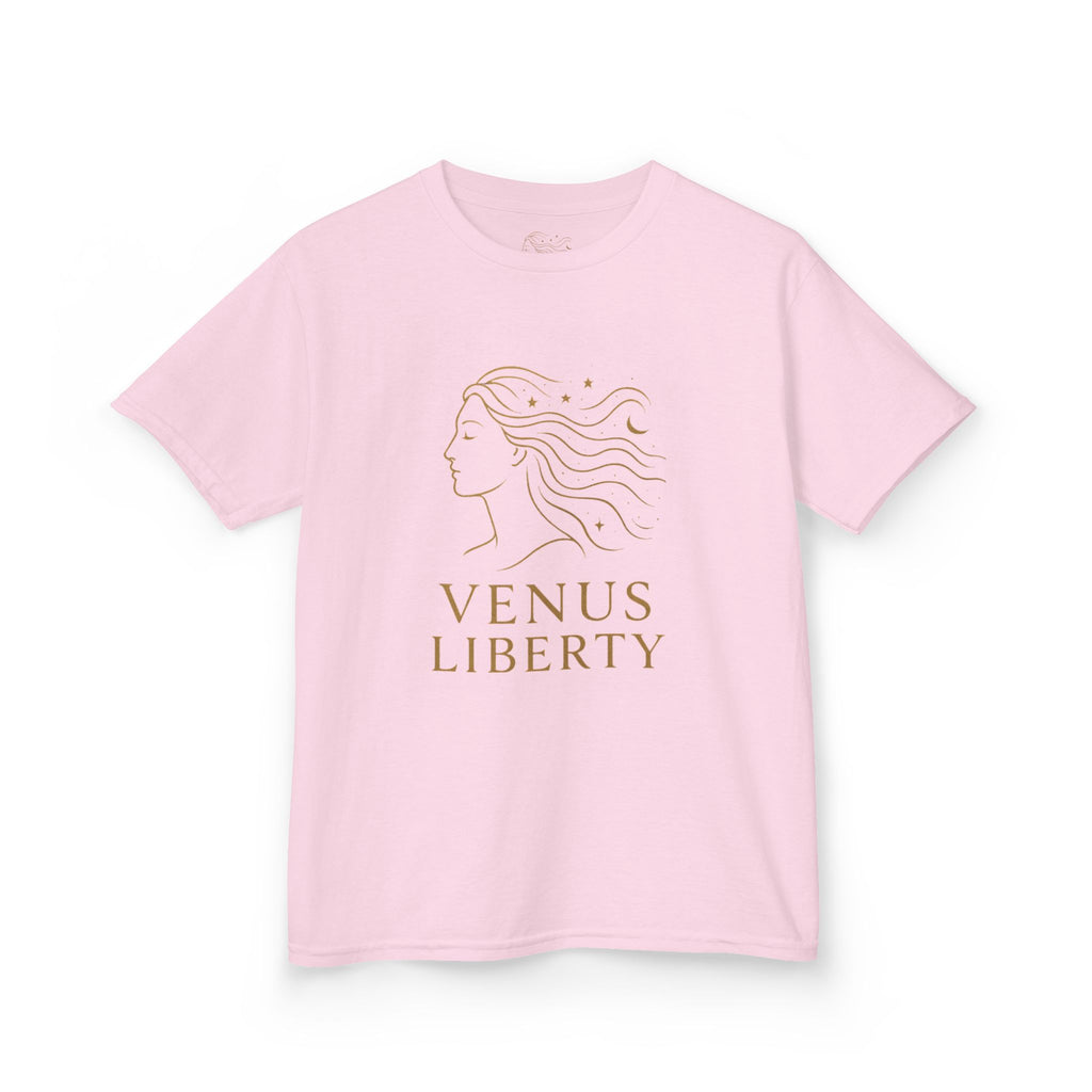 Venus Liberty Kids Tee | Cool Graphic Cotton Shirt for Kids | Great for Birthdays, Celebrations, Gifts, Casual Outfits, Summer Wear
